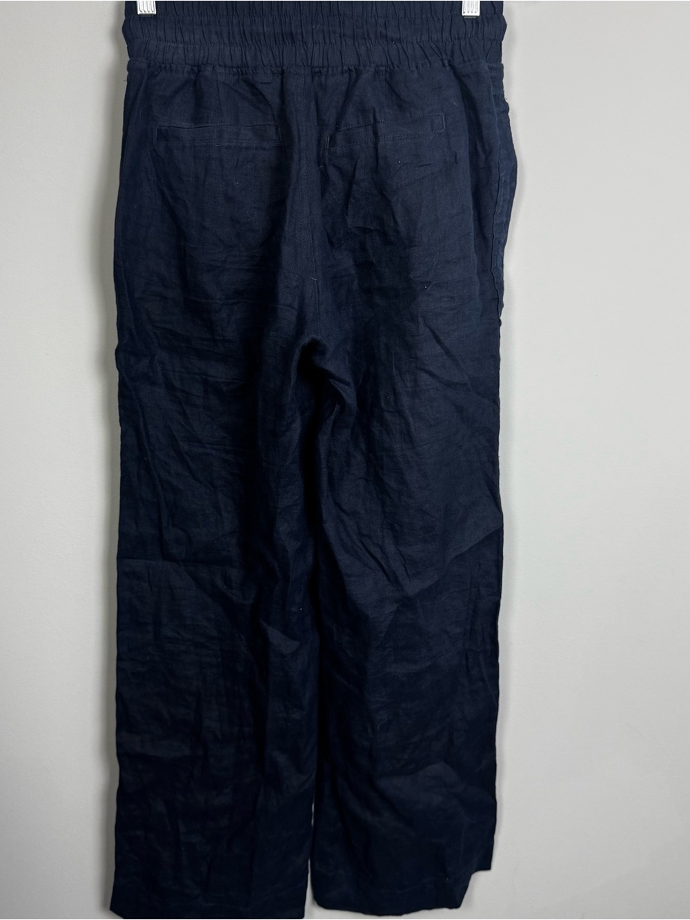 QUINCE | Navy Blue Elastic-Waist Linen Drawstring Pants Women’s Size Small - Picture 8 of 10